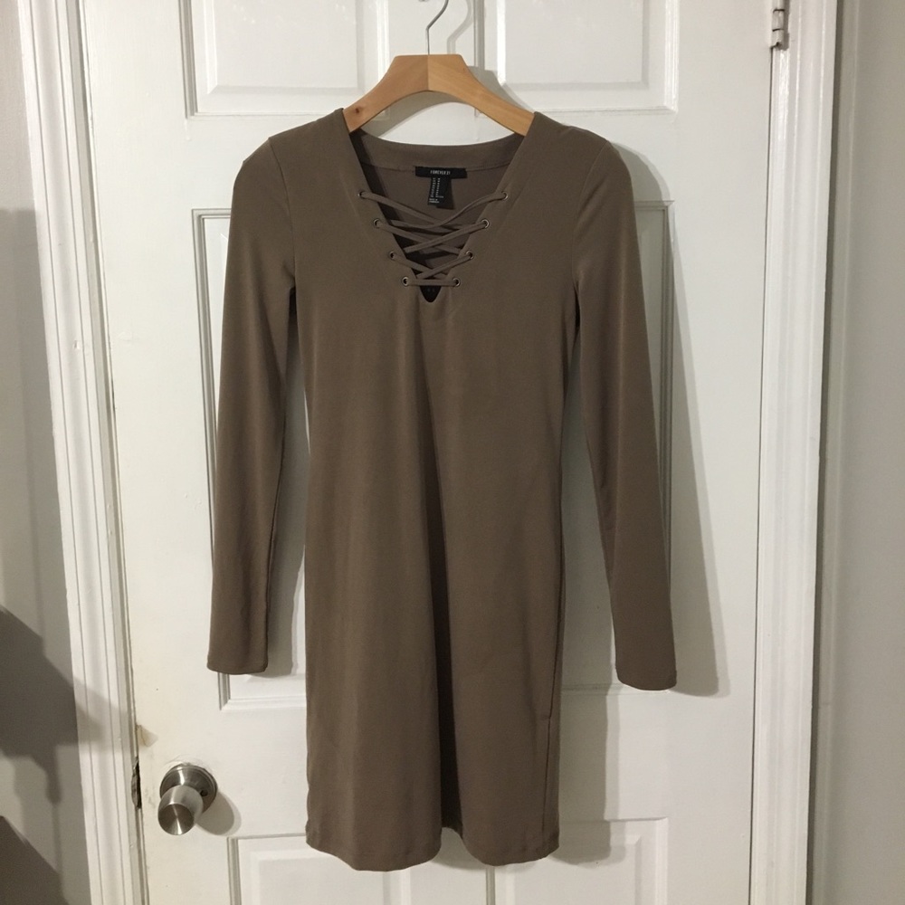 Tan body con dress